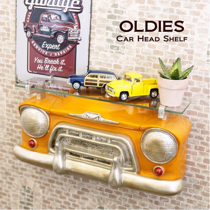 カーヘッドシェルフ オールディーズ CAR HEADシェルフ PINK CAR 壁掛け