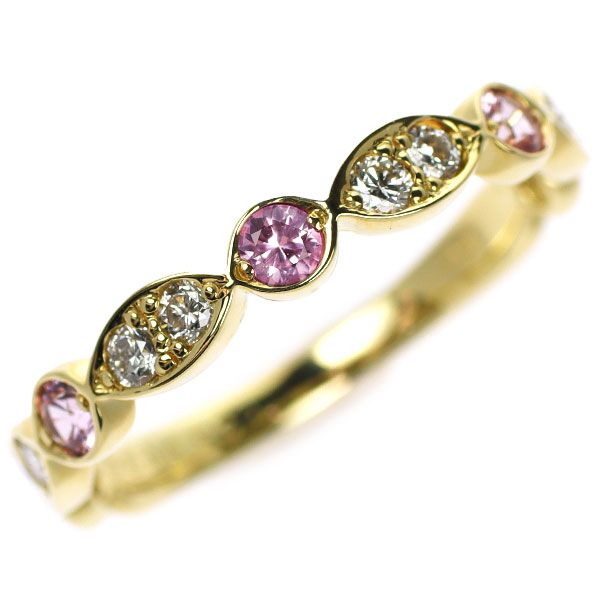 K18YG ピンクサファイア ダイヤモンド リング 0.25ct D0.26ct - メルカリ 