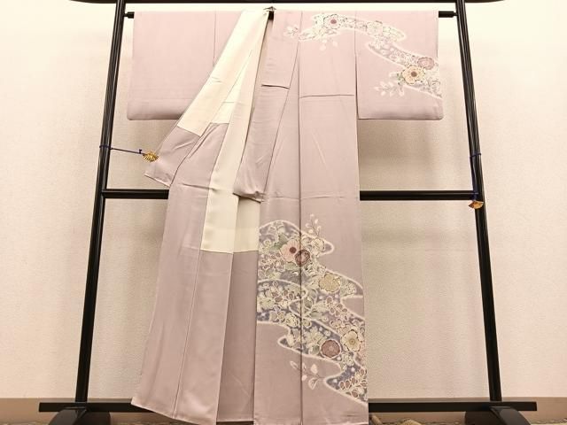 正絹 訪問着 辻が花 手描き 一つ紋 Sサイズ 身丈151.5cm 美品】訪問着 辻が花 作家物 匠翠 落款有り 絞り 正絹 袷 身丈