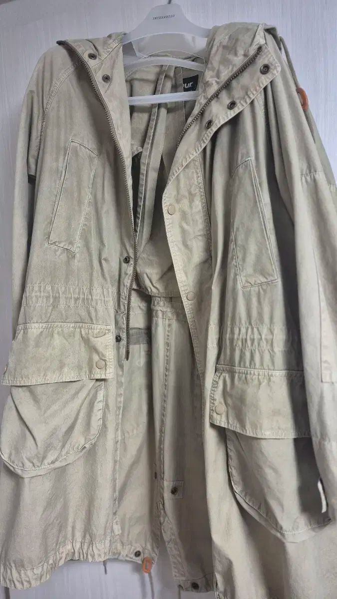 エンジニア x BARBOUR バブアー ハイランドパーカー m サンドカラー