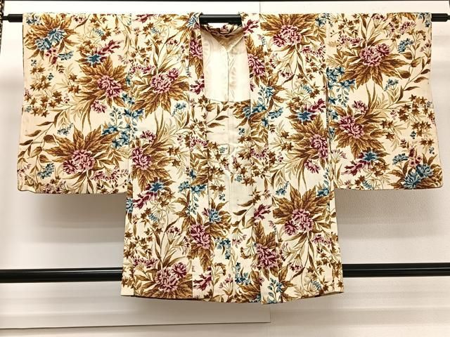 平和屋着物▽西陣　羽織・コート　反物　羽尺　スリーシーズン　春夏秋　紗　枝花文　逸品　未使用　DAAW8166zzz 平和屋着物▽西陣 羽織・コート 反物 羽尺 スリーシーズン 春夏秋 紗 枝