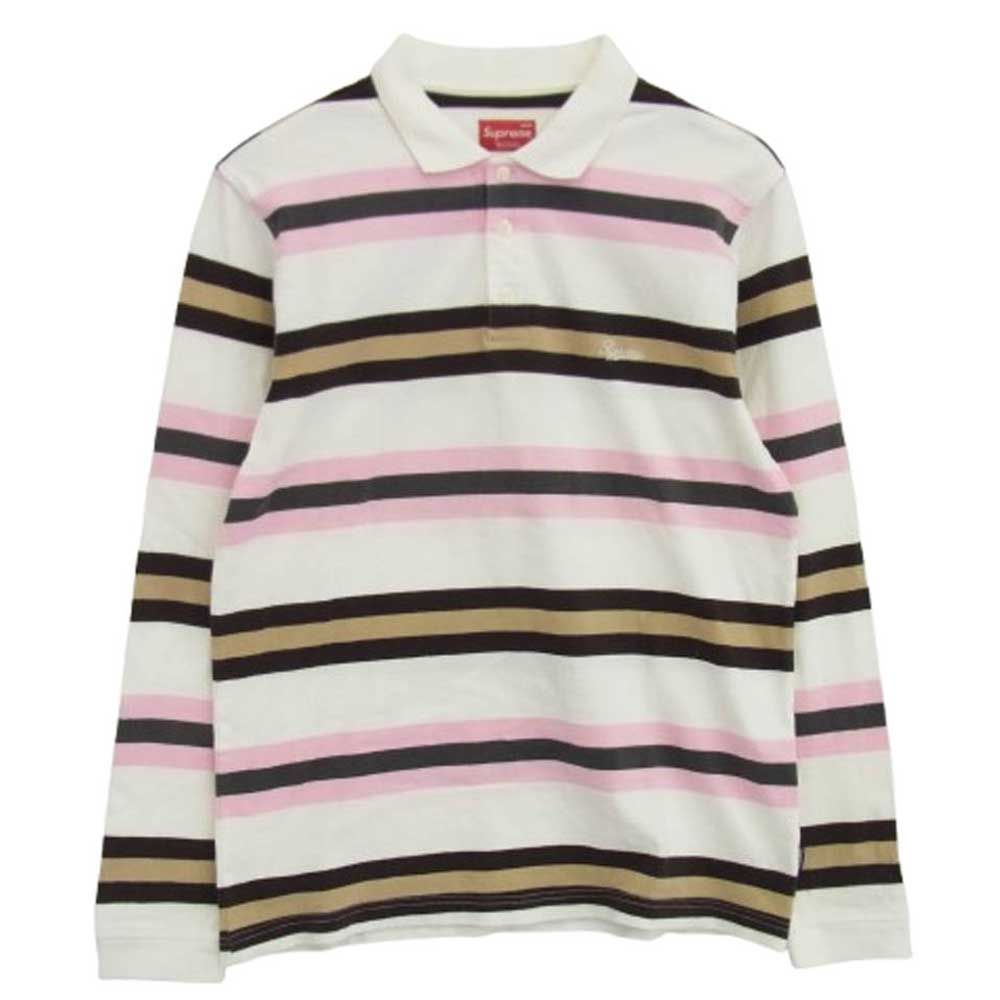 Supreme シュプリーム Double Stripe Polo ストライプ 長袖 ポロシャツ