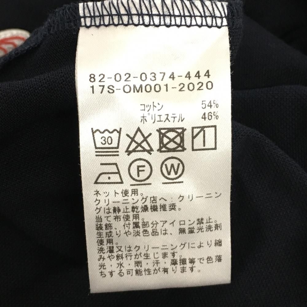 ビームスゴルフ 半袖ポロシャツ ダークネイビー 胸元ロゴ ボタン