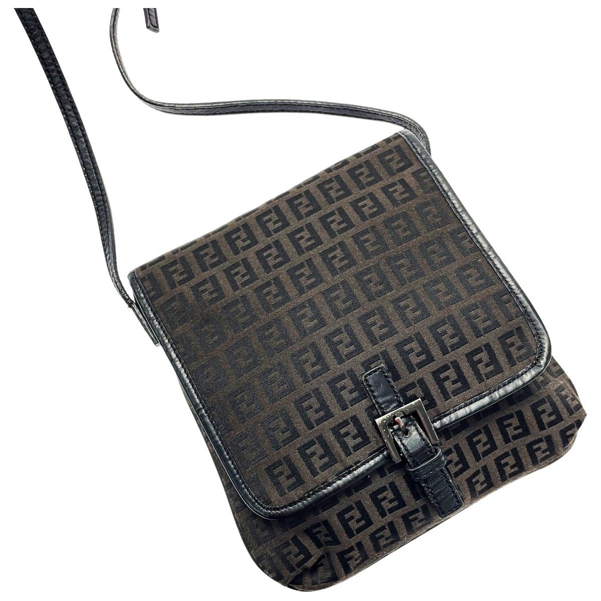 FENDI◇ショルダーバッグ/キャンバス/総柄/ズッキーノ