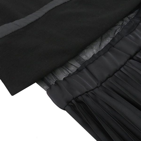 美品 Sacai サカイ 2023AW 23-06835 Cotton Jersey×Satin Dress 異素材  