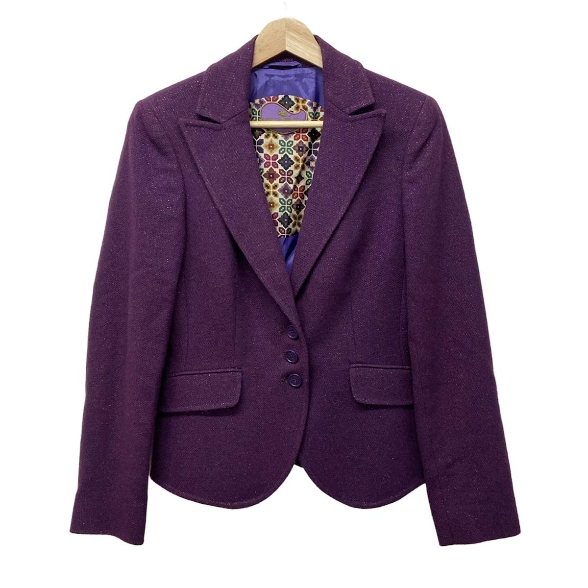 ＥＴＲＯレディース　花柄ジャケット　サイズ42 ETRO(エトロ) ジャケット サイズ42 M レディース - パープル