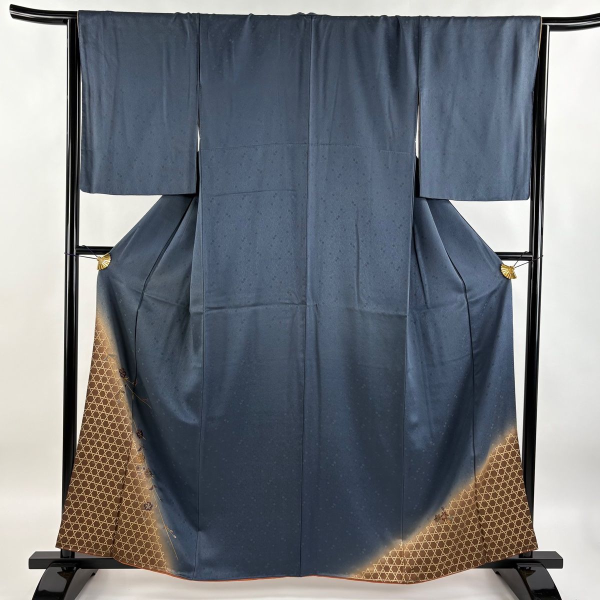 ★専用★未使用品 色無地 水色 身丈160cm 裄丈66.5cm 縫いの一つ紋 付下げ 身丈164cm 裄丈68cm L 袷 桜 草花 金銀彩 ぼかし 青緑