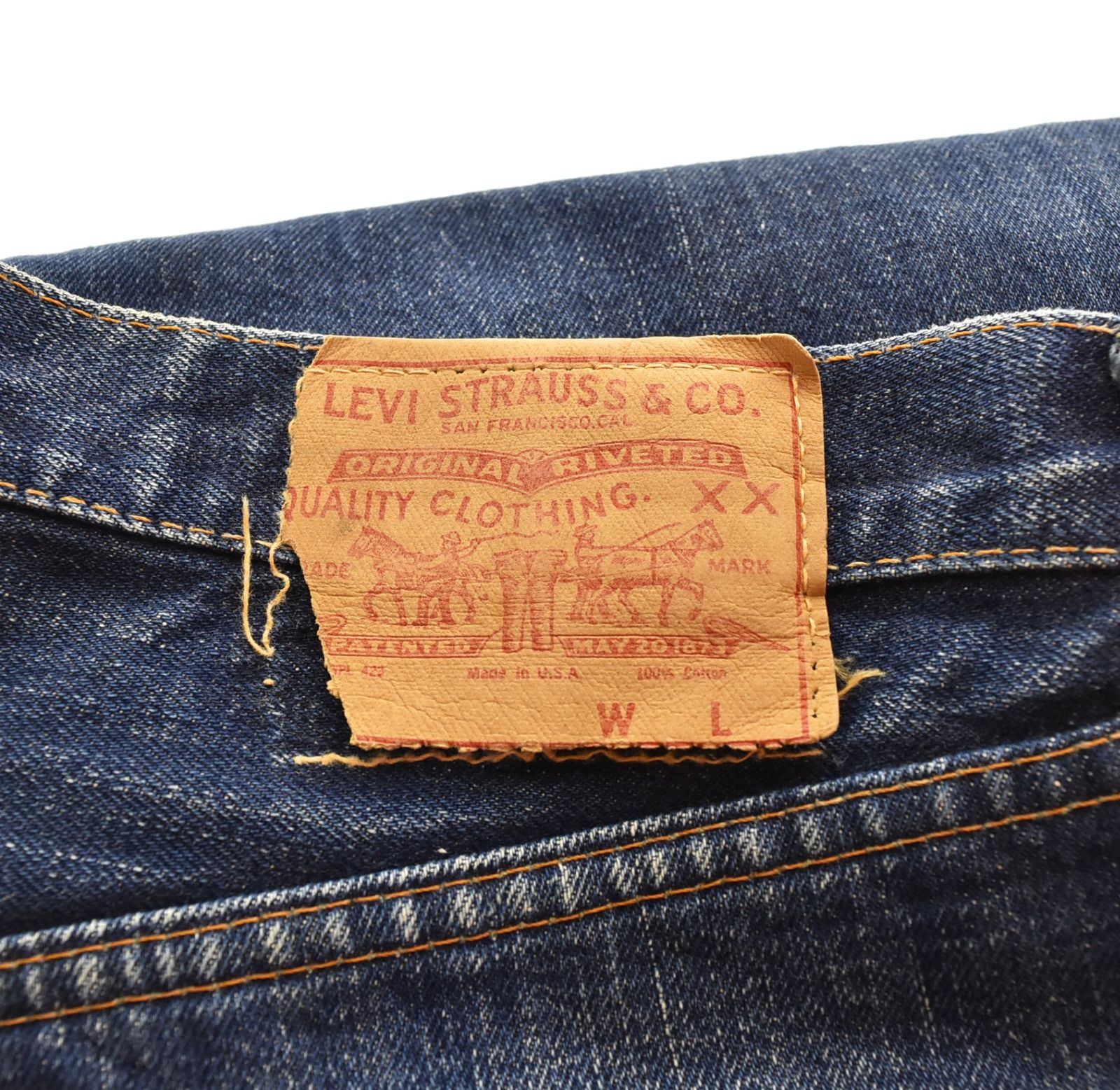 リーバイス Levi's 60's 505 BIG E デカ文字 505 濃紺 耳なし SCOVILL