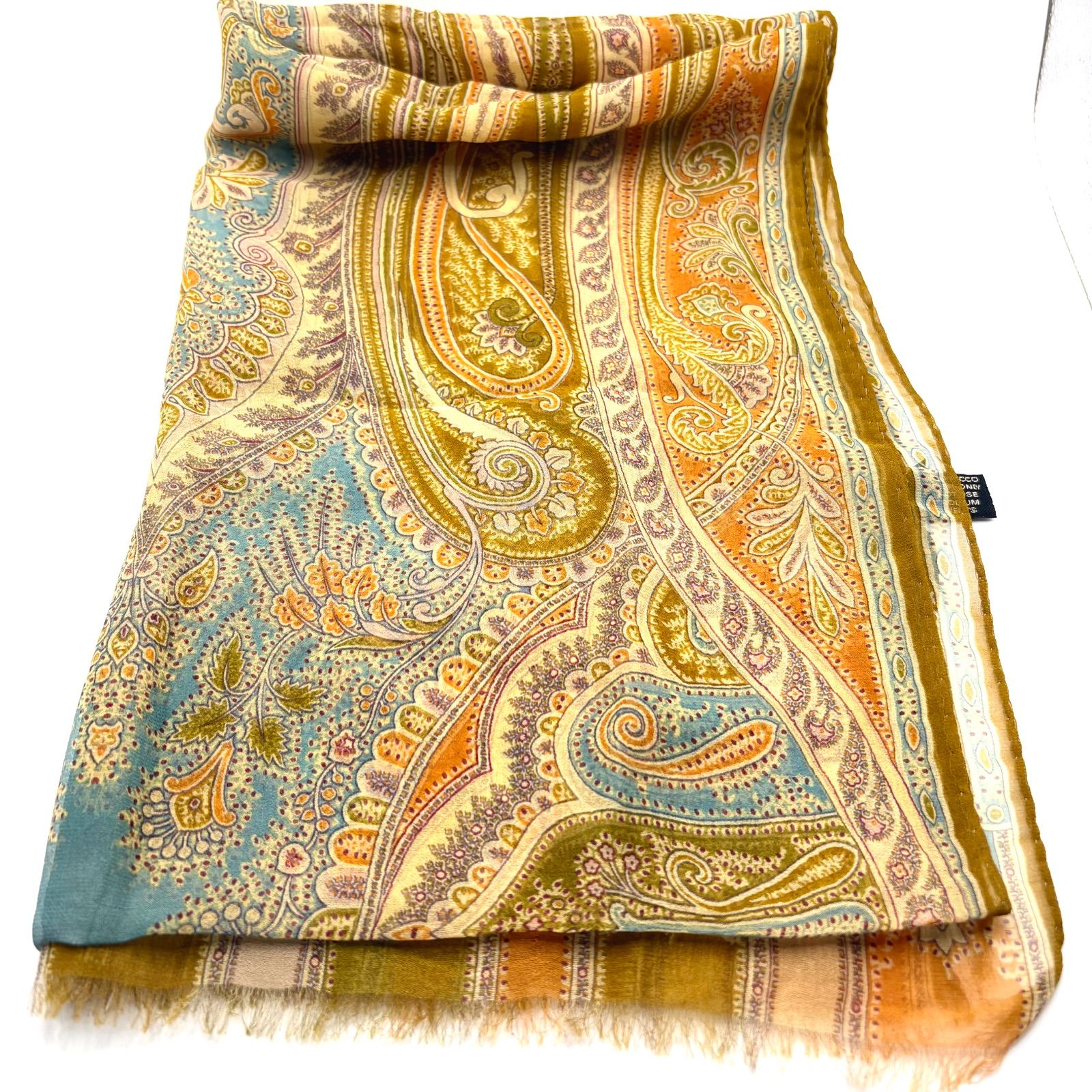 イタリー製【ETRO】　エトロ　大判　ストール　ペーズリー 楽天市場】エトロ 大判ストール ショール ウール×シルク