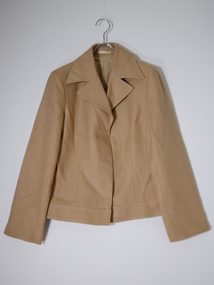 BURBERRY LONDONバーバリー ロンドン ウールシルクソフトツイード 比翼デザインジャケット 38 LJKA79652