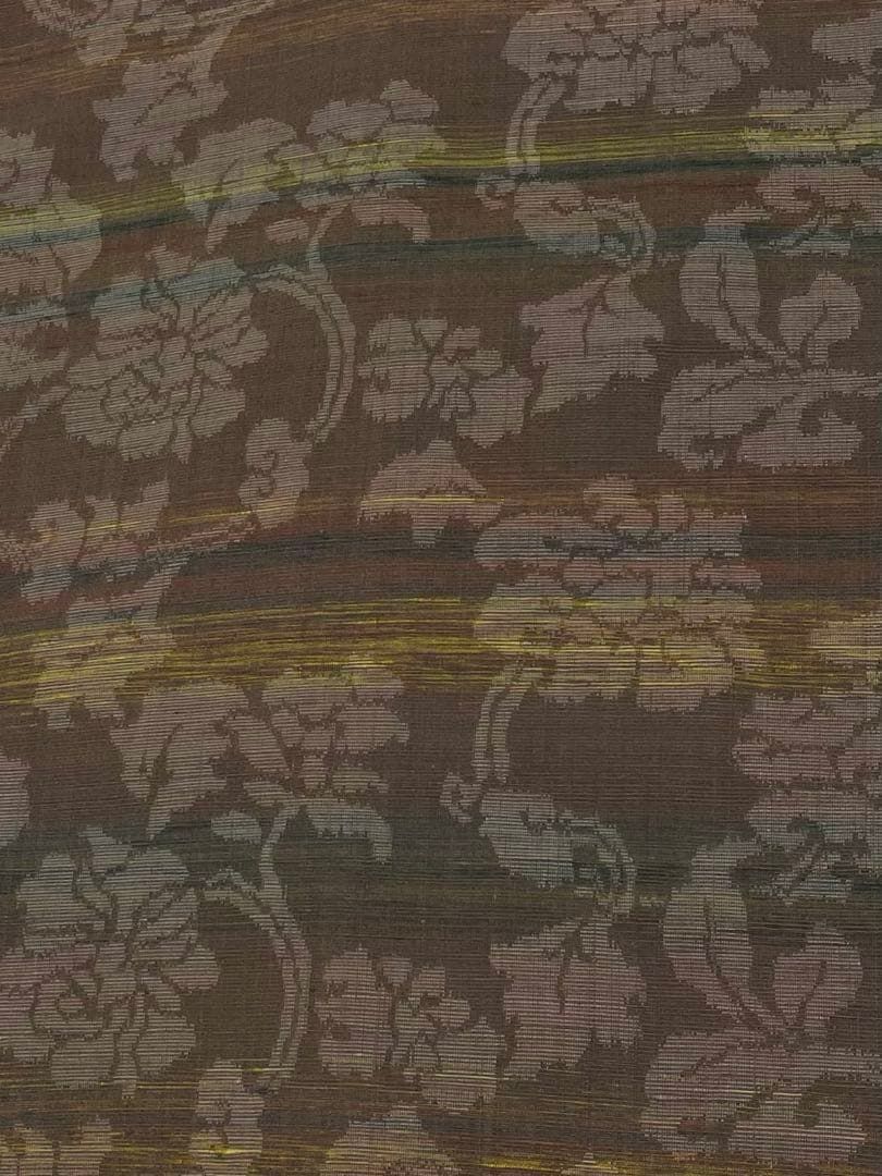 結城紬 全通 九寸名古屋帯 ♥品 正絹 Q1151