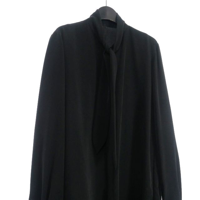 GalaabenD 23AW ドレープRUFFLEシャツ BLACK 新品 ガラアーベント GalaabenD Ribbon Shirt ドレープファイユリボン