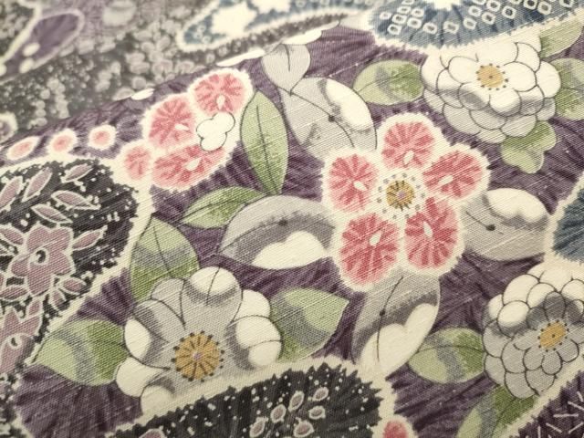 平和屋着物○アンティーク 大正ロマン 九寸名古屋帯 紬地 鳥獣戯画 高