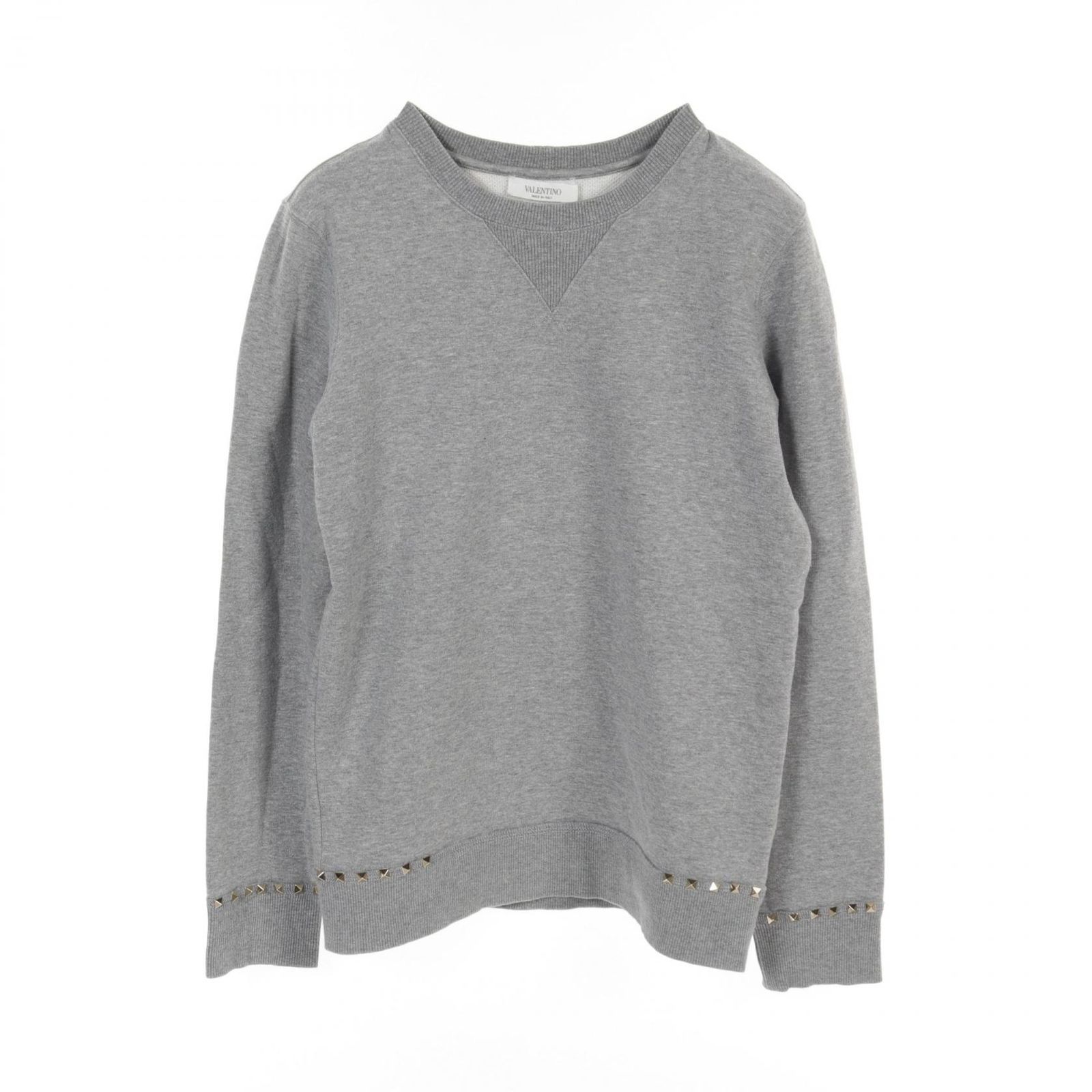 VALENTINO - ヴァレンチノ Valentino ロックスタッズ スウェット 衣料品 トップス コットン レディース グレー系 LB3MF02A2QL 【中古】 ヴァレンチノ Valentino スウェット ロックスタッズ LB3MF02A2QL