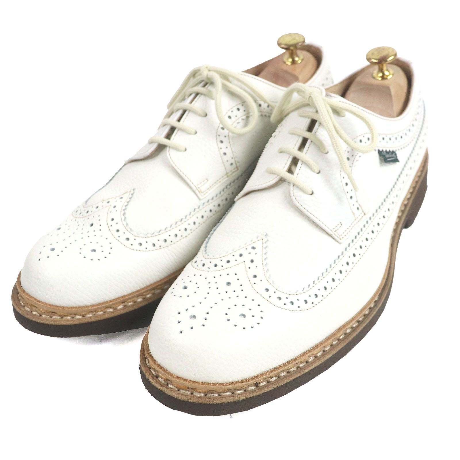 □Paraboot パラブーツ 851021 SEVRIER セヴィリエ UNITED ARROWS別注 ウイングチップ レザー ドレスシューズ ホワイト 9 き フランス製 メンズ
