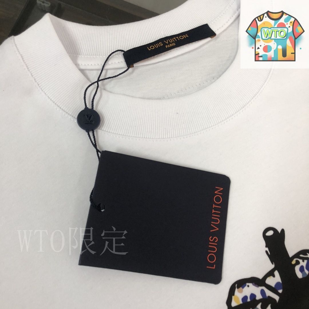 ソフトな肌触り♪ ダミエ Tシャツ Louis Vuitton ライトベージュ 今日特価】Louis Vuitton 2025 最新款ロゴプリント丸首ショート