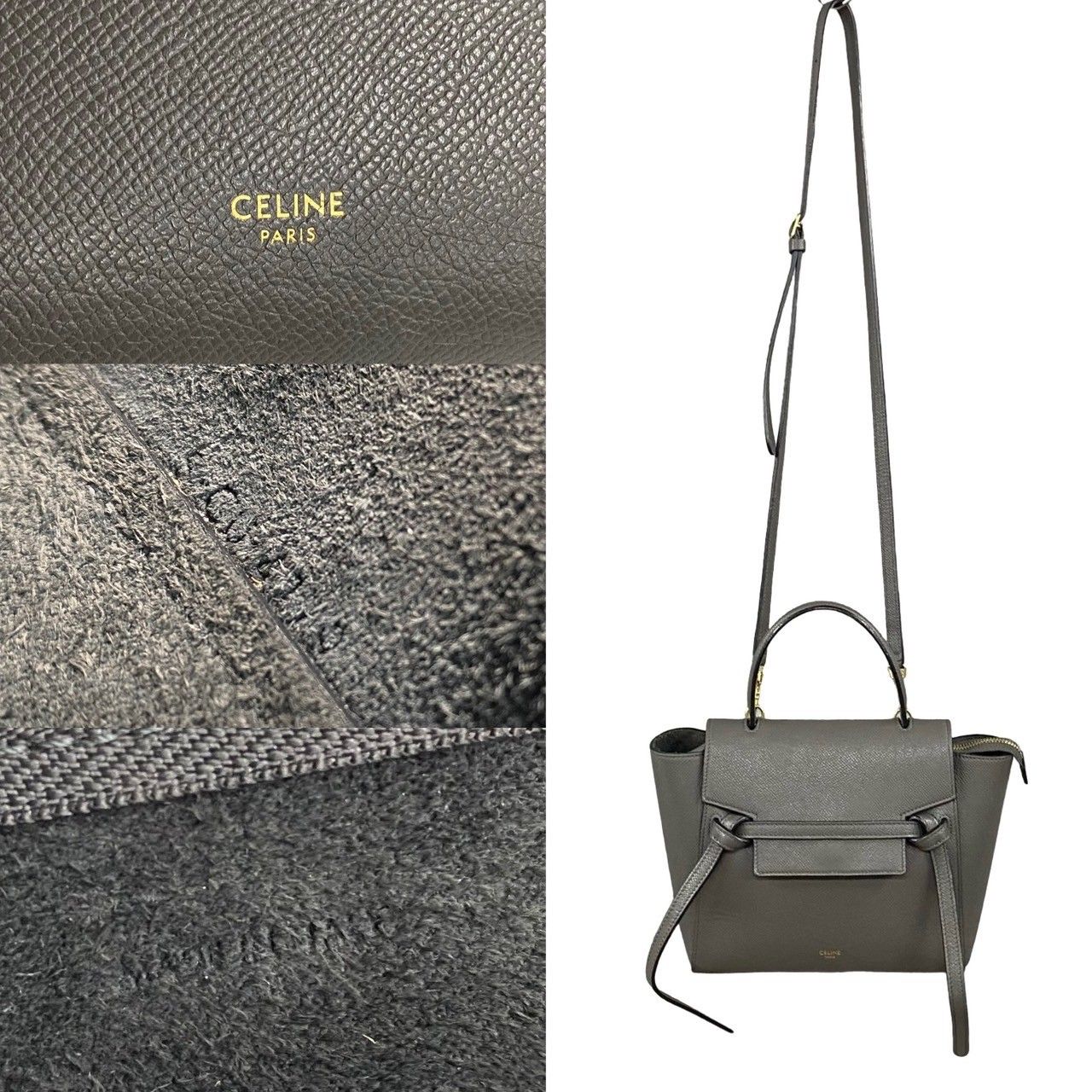 極美品 CELINE ベルトバッグナノ ブラック ショルダーバッグ 口コミ・レビュー｜CELINE NANO BELT ナノ ベルトバッグ グレ