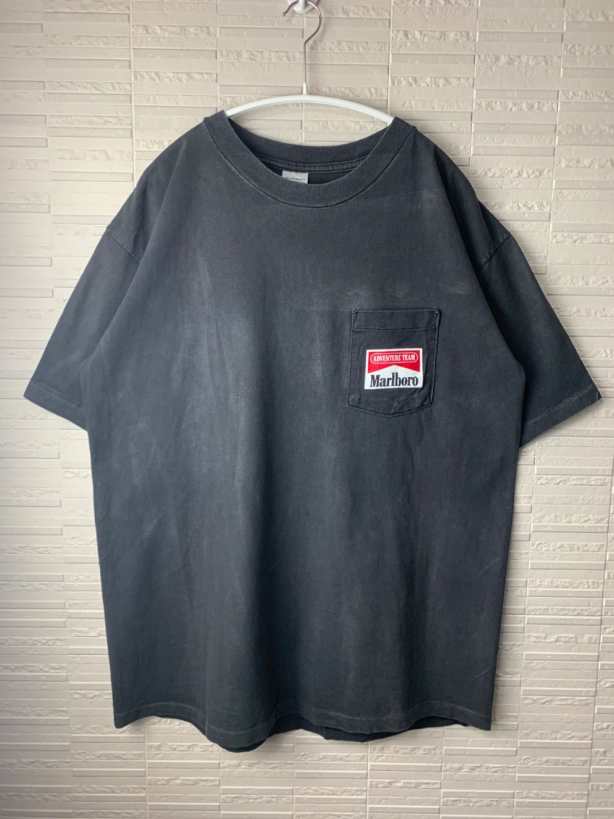 VINTAGE (ヴィンテージ) 90s MARLBORO SNAKE PASS マルボロ スネークパス ポケットTシャツ ブラック - メルカリ