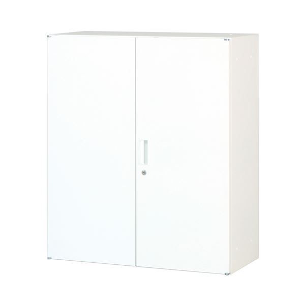 スチール書庫/ブックシェルフ 【両開き戸 ホワイト】 幅90cm スチール組立品 スチール書庫/ブックシェルフ 【両開き戸 ホワイト】 幅90cm スチール 粉体