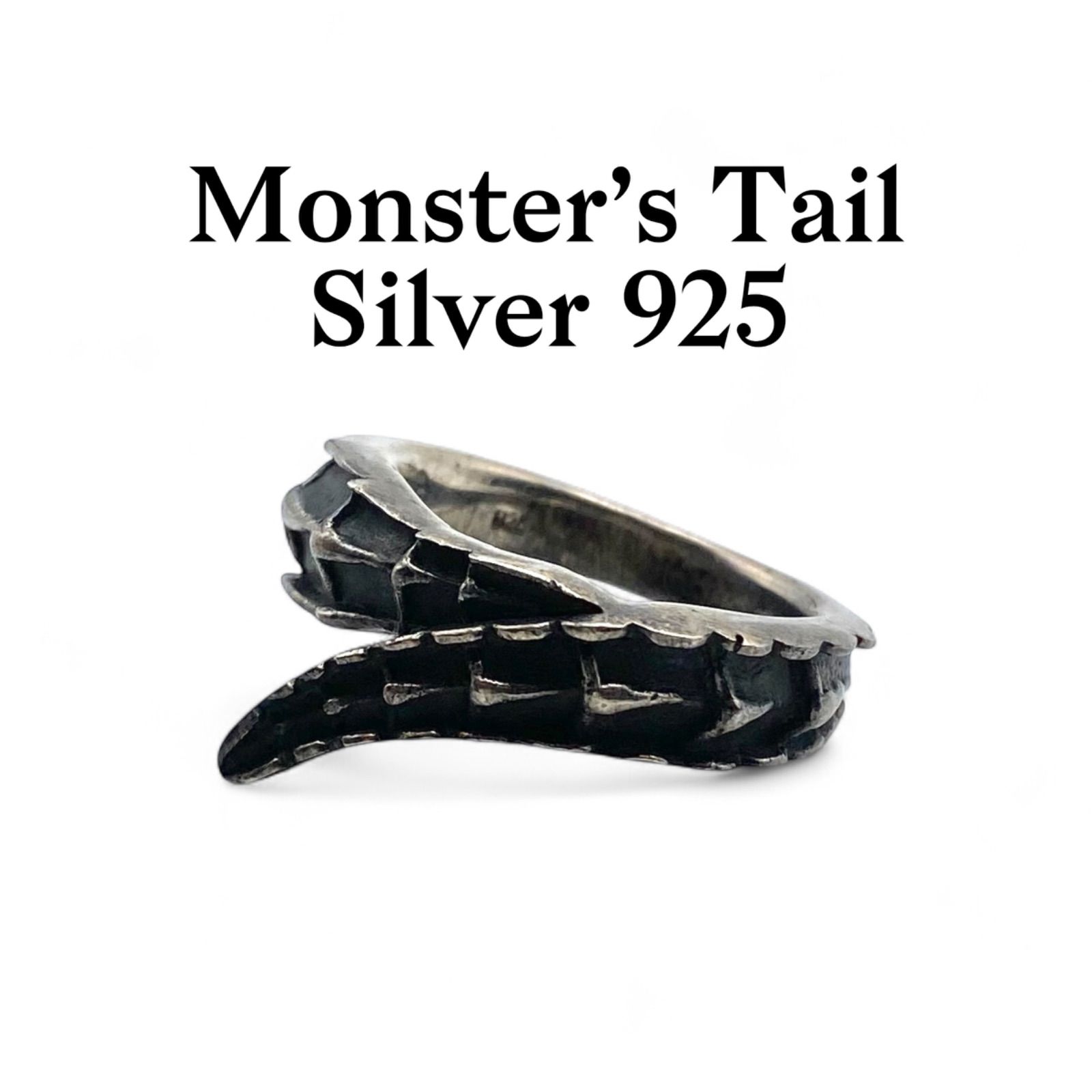 細密な彫刻】リザードテール Silver 925 刻印 90s Vintage Ring 