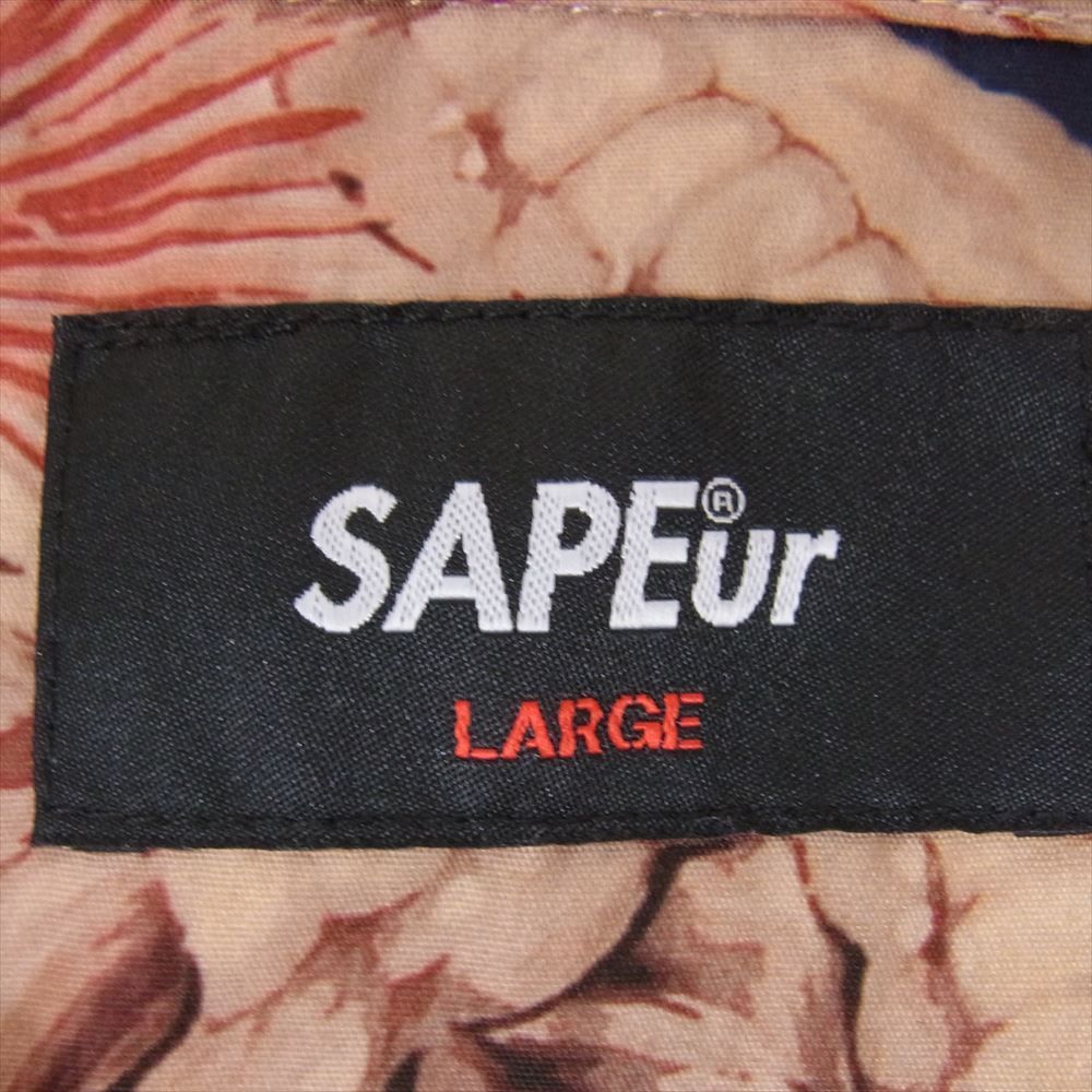サプール SAPEur 大鷲 イーグル 半袖 アロハ シャツ ブラウン系 L