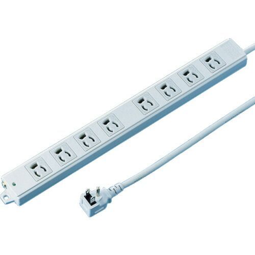 ＳＡＮＷＡ　工事物件タップ　抜け止めコンセント　８個口　Ｌ型　ケーブル長３ｍ