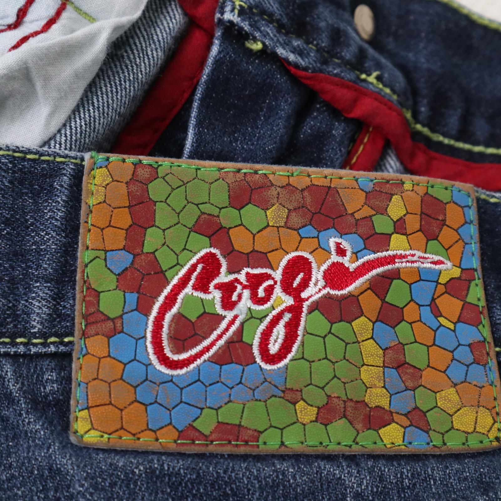 00年代 COOGI クージー バギーデニムパンツ 刺繍 ブルー (メンズ 38
