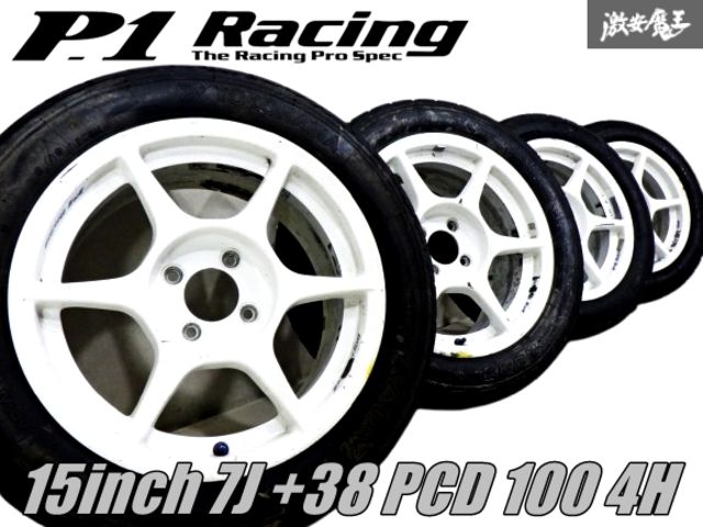 p1レーシング15インチ 7j+38 4h100 Buddy Club P1 15