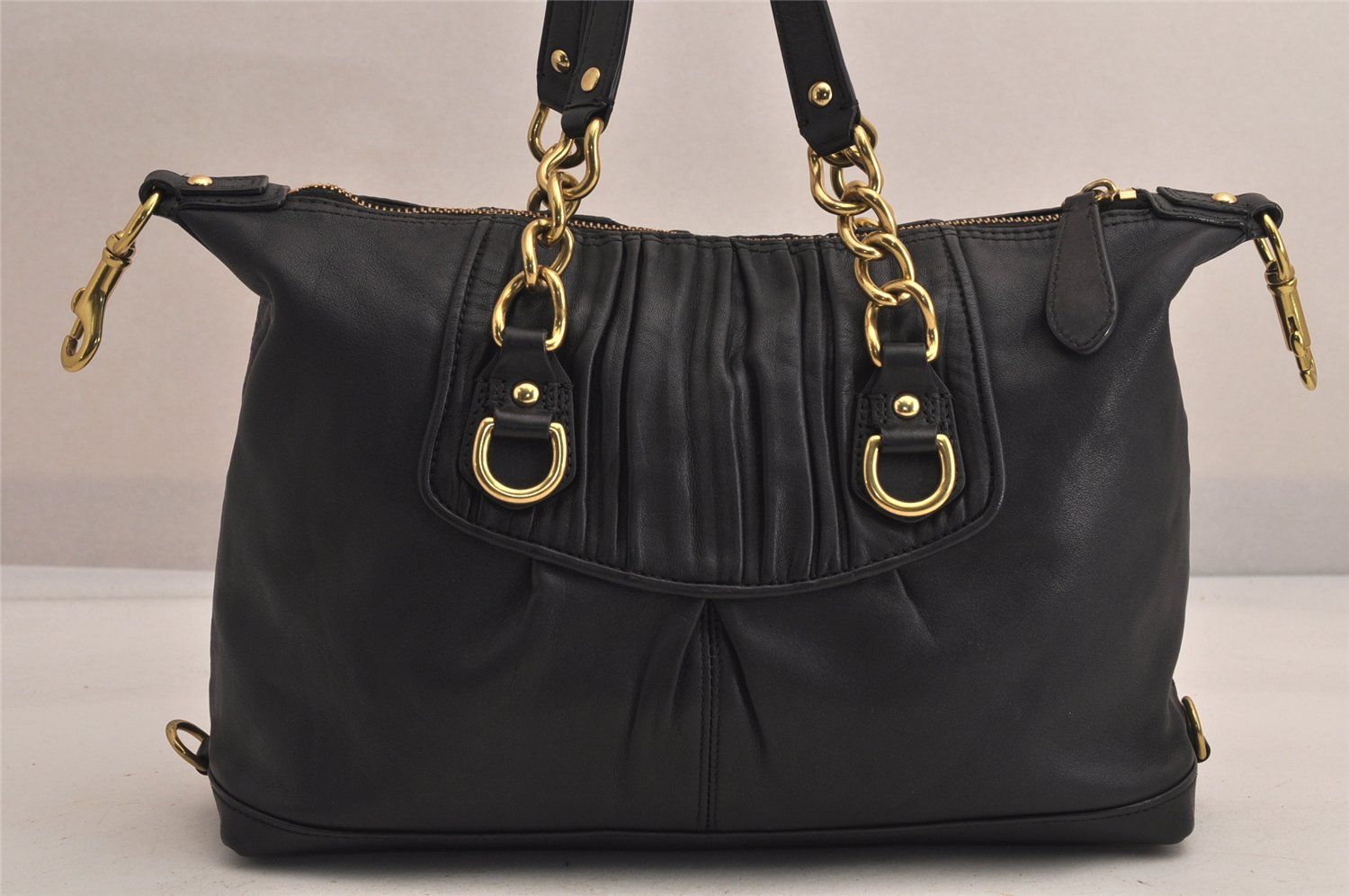 COACH ブラックレザー ハンドバッグ COACH（コーチ） ハンドバッグ レディース ブランド レザー CV966 SV