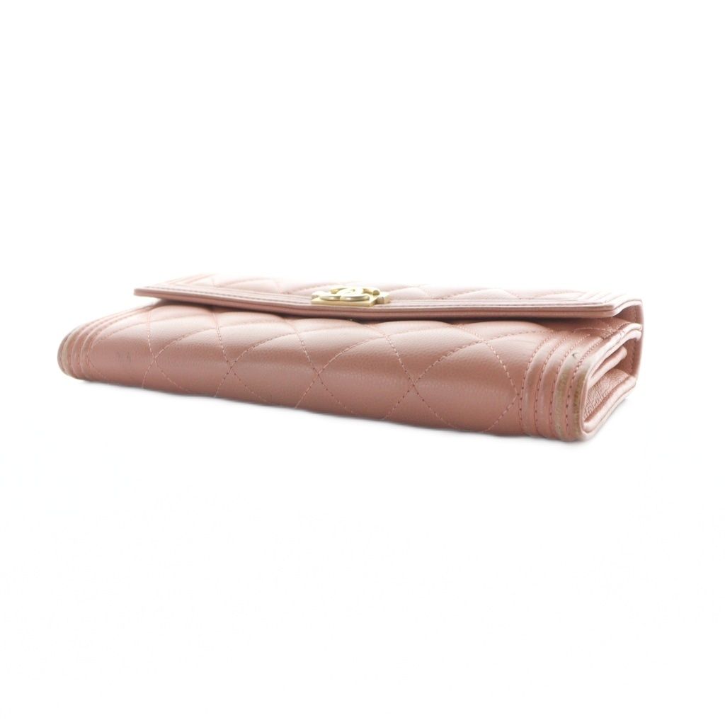 CHANEL ボーイシャネル　長財布　ピンク シャネルボーイシャネル ロングフラップウォレット ピンク