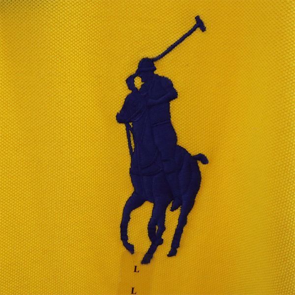 未使用 ポロラルフローレン ロゴ刺繍 半袖 ポロシャツ L イエロー POLO