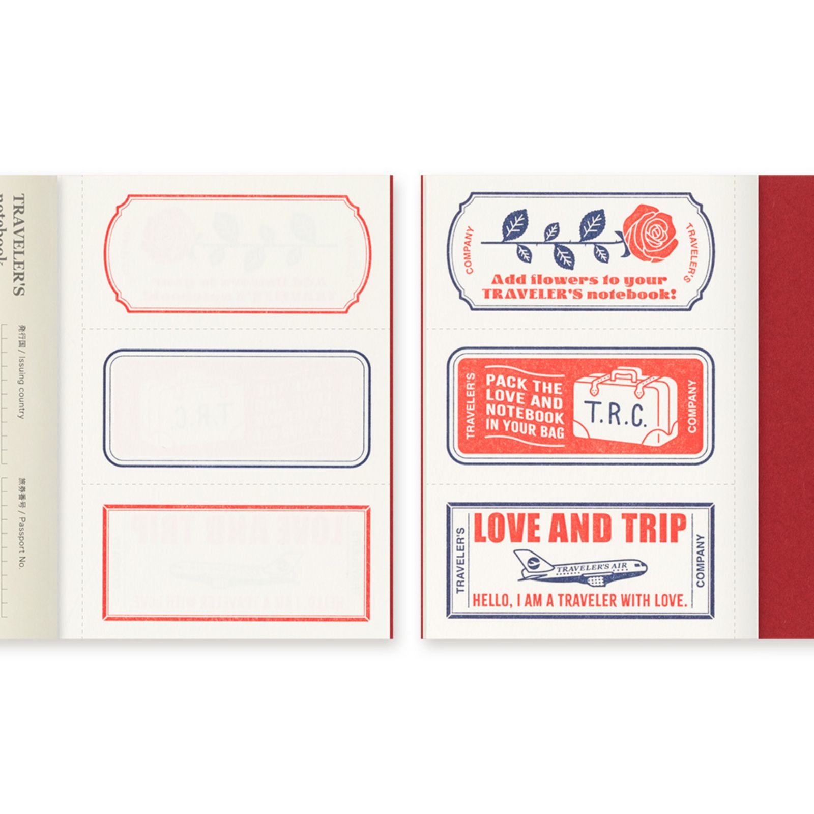 トラベラーズノート パスポートサイズ LOVE AND TRIP レッド