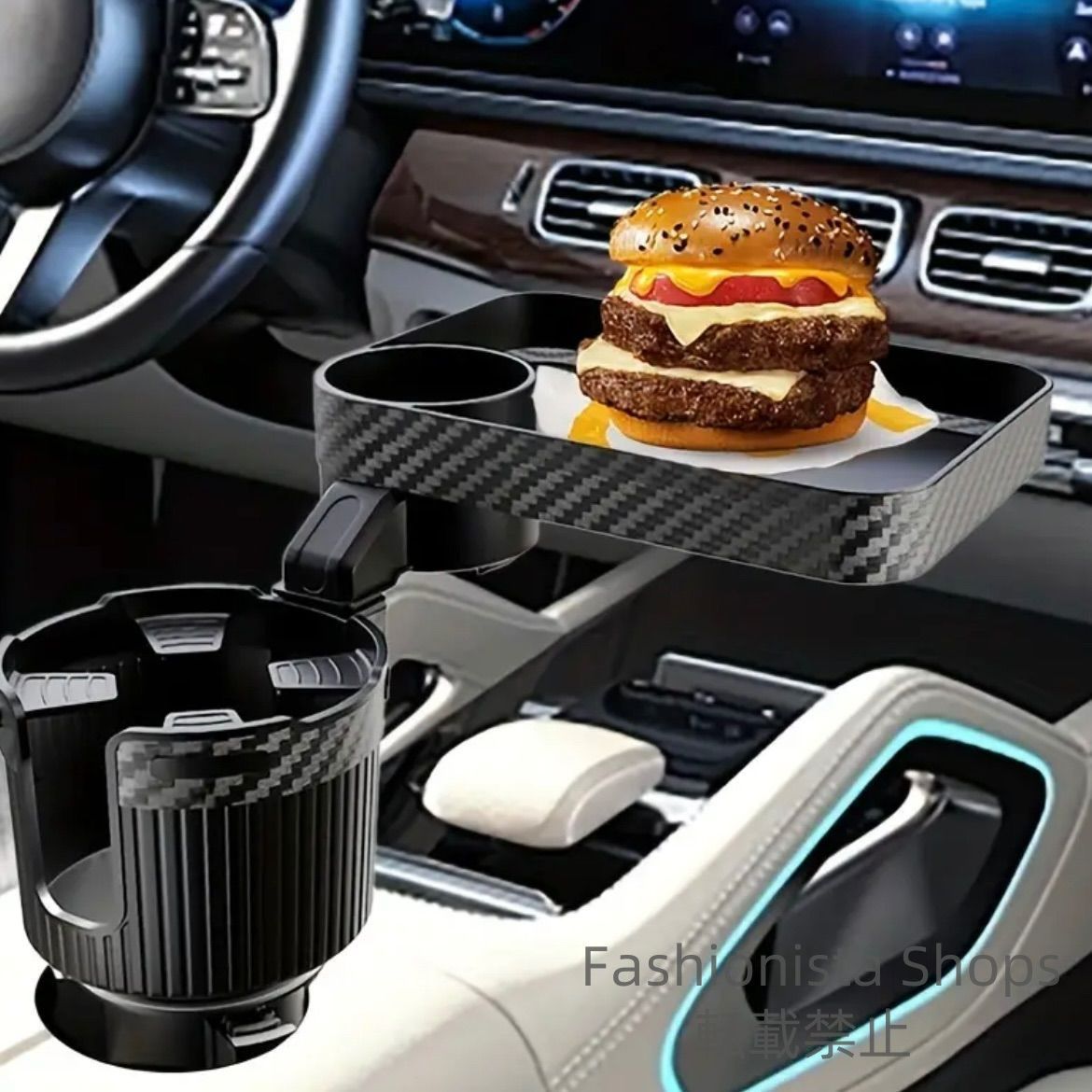 車用ドリンクホルダー カップホルダー トレイ スマホホルダー 安定 取付簡単 多機能 滑り止め 収納便利 飲み物 食べ物収納 多機能 カーカップ ABS樹脂製 車載収納 オーガナイザー 調整 拡張 飲料スロット cp2