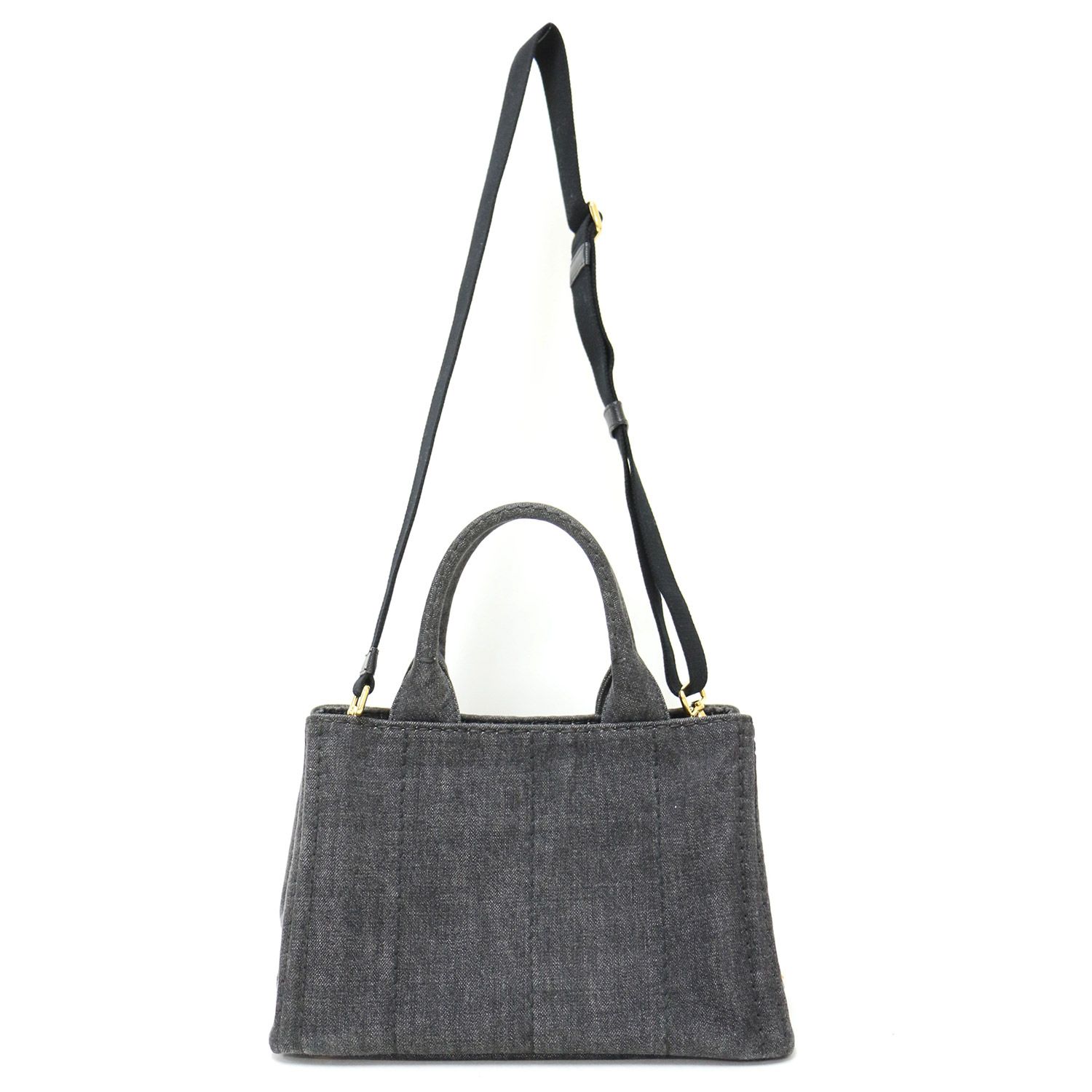 PRADA プラダ カナパ デニム トートバッグ ネロ