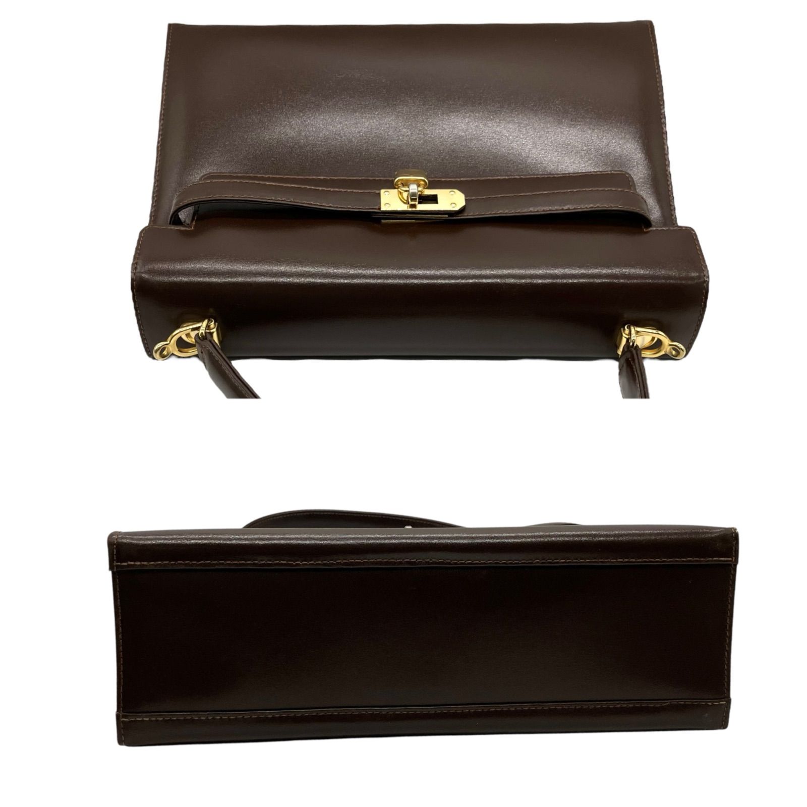 本革 ハンドバッグ 2way ベルトデザイン ゴールド金具 ブラウン 1390 本革 ハンドバッグ 2way ベルトデザイン ゴールド金具 ブラウン 1390