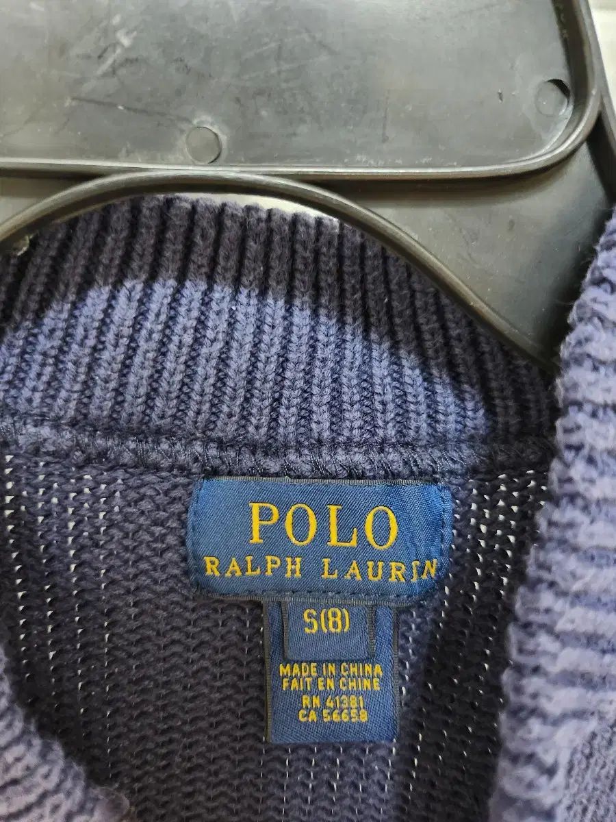 ポロラルフローレン キッズ ニット ジップアップ カーディガン ネイビー