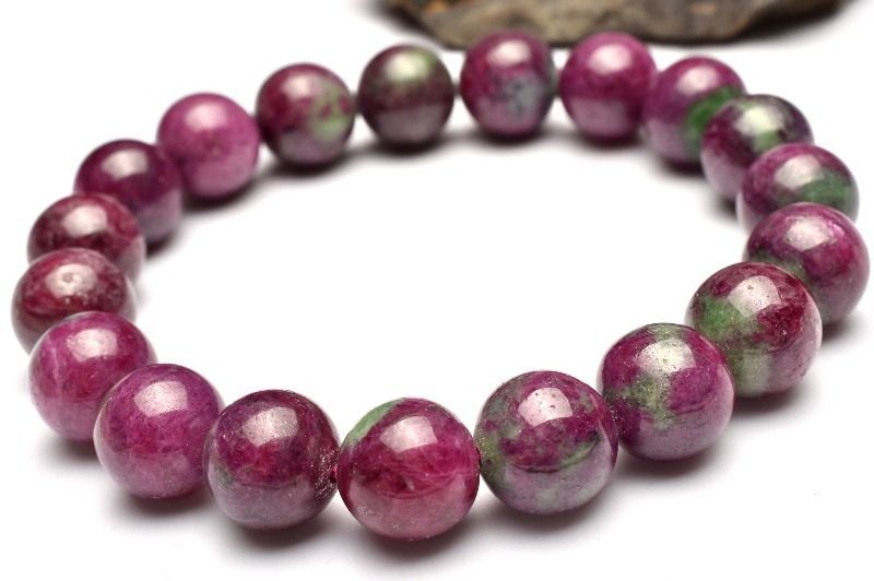 １点物 ナイジェリア産 ルビーインゾイサイト 10mm ブレスレット パワーストーン 天然石 _MA9801