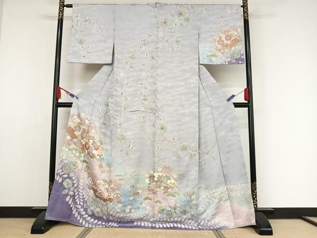 平和屋着物●上質な小紋　絞り　辻が花　暈し染め　金彩　正絹　逸品　DAAV6587ps 平和屋着物○上質な小紋 絞り 辻が花 暈し染め 金彩 正絹 逸品 DAAV6587ps