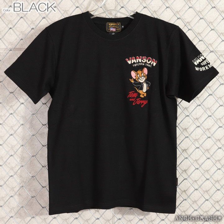 VANSON トムとジェリー コラボ 半袖Tシャツ TJV-2326 ブラック - メルカリ