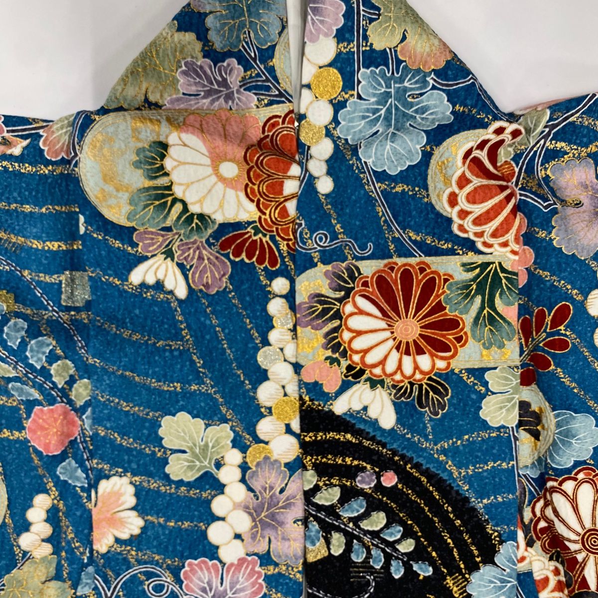 えんじ色 レディースファッション 振袖 身丈161cm 裄丈68cm L 袷 草花