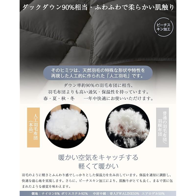 Softime 掛け布団 人工羽毛布団 ダブル ダックダウン90%相当 【宇宙服 Softime 掛け布団 人工羽毛布団 ダブル ダックダウン90%相当 【宇宙服