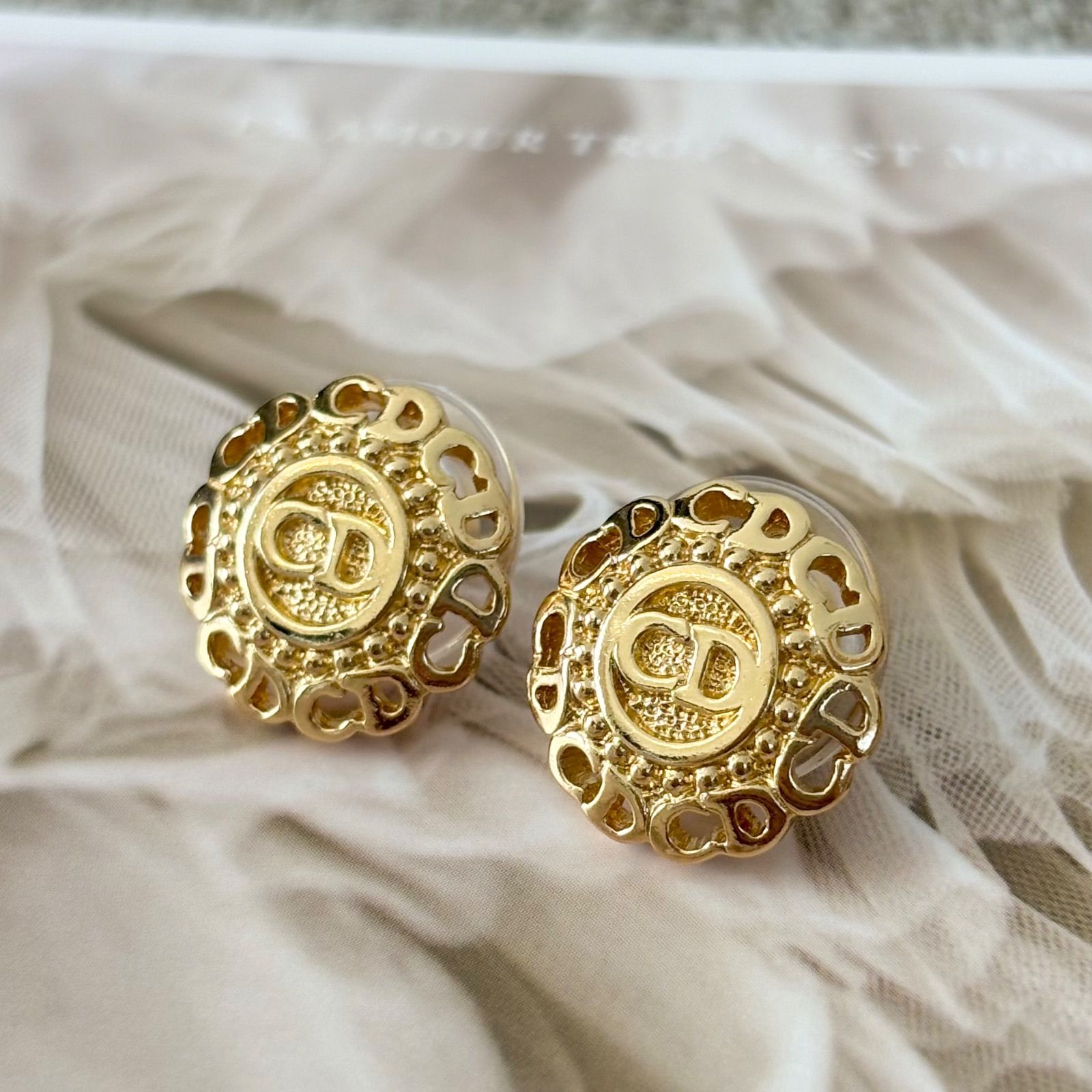 美品 Christian Dior クリスチャンディオール イヤリング GP 美品 Christian Dior クリスチャンディオール イヤリング GP