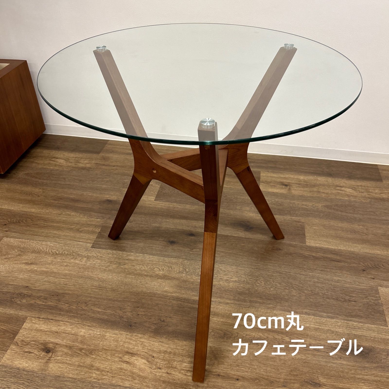 おしゃれなガラステーブル 丸テーブル クリアガラス 円卓 ダイニングテーブル 北欧風 カフェテーブル かわいいテーブル 姫家具