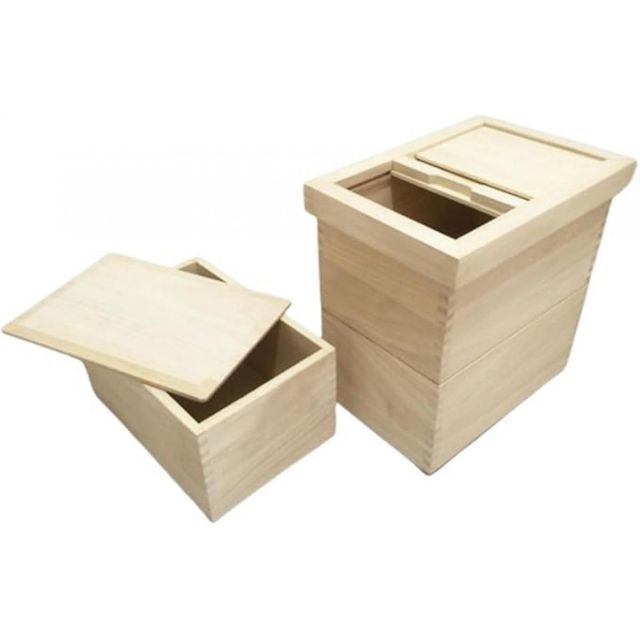 米びつ 桐 5kg 3段 重ねるタイプ マス付き 15kg 日本製 国産ライスストッカー 防虫 虫除け ナガノ産業