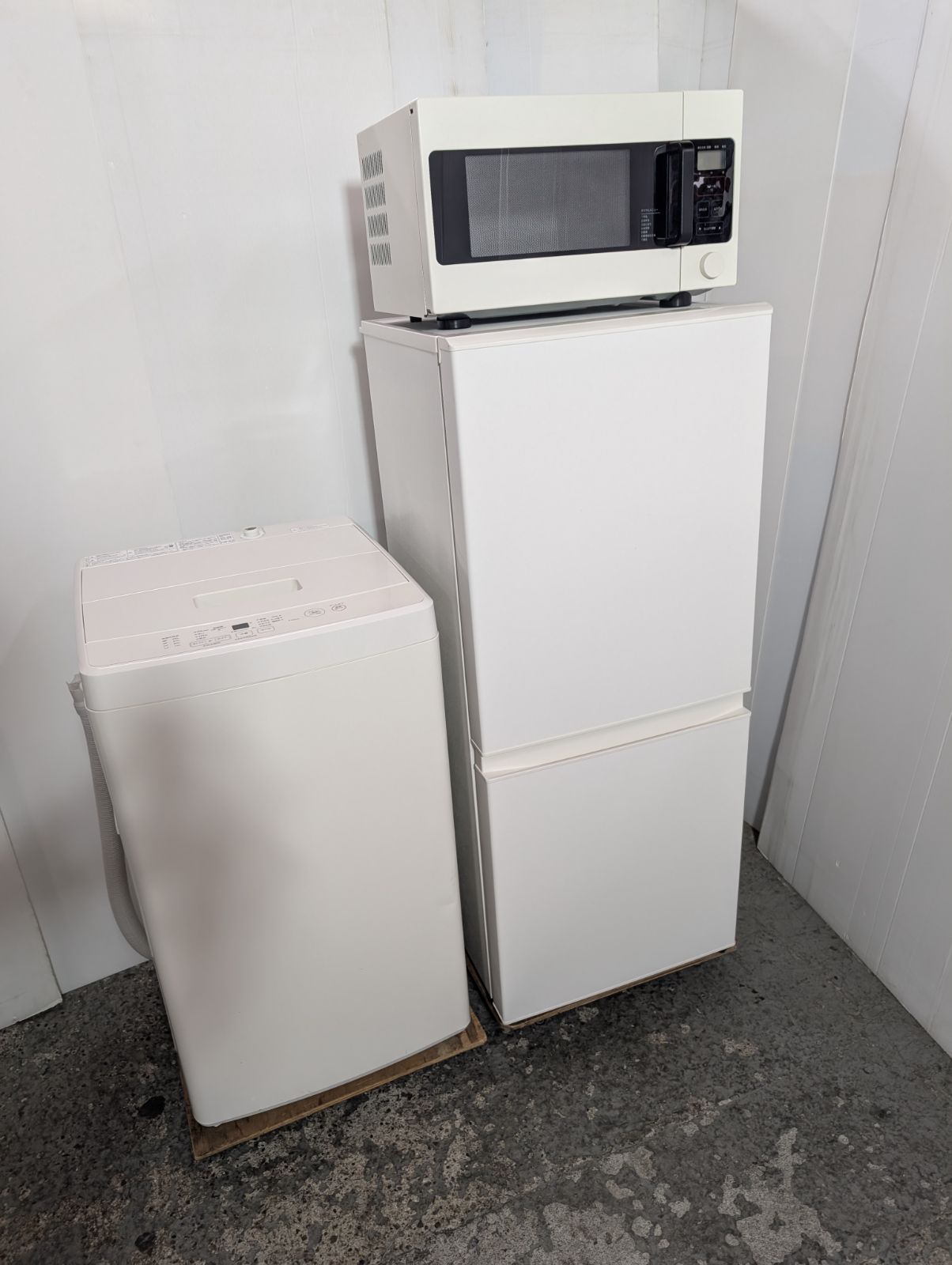 無印 冷蔵庫 洗濯機 電子レンジ ホワイト家電 シンプルデザインセット
