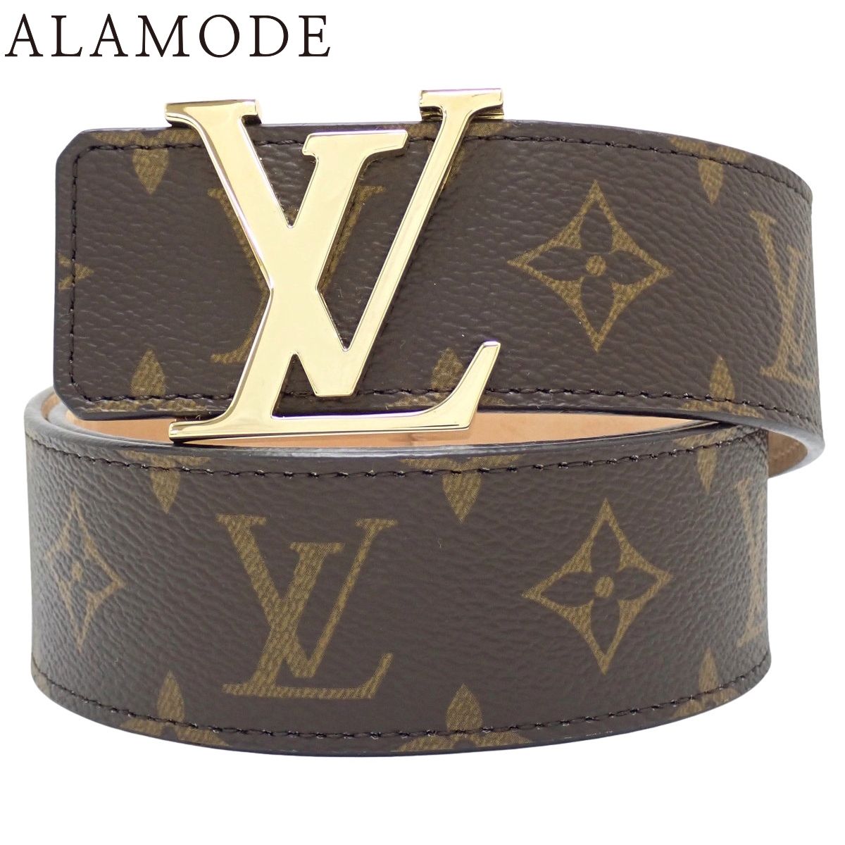 LOUIS VUITTON ルイ ヴィトン モノグラム サンチュール LV イニシャル 40MM ベルト アパレル ファッション小物 80|32 モノグラムキャンバス ブラウン茶 ゴールド金具 M9608 レディース 40802160917 アラモード