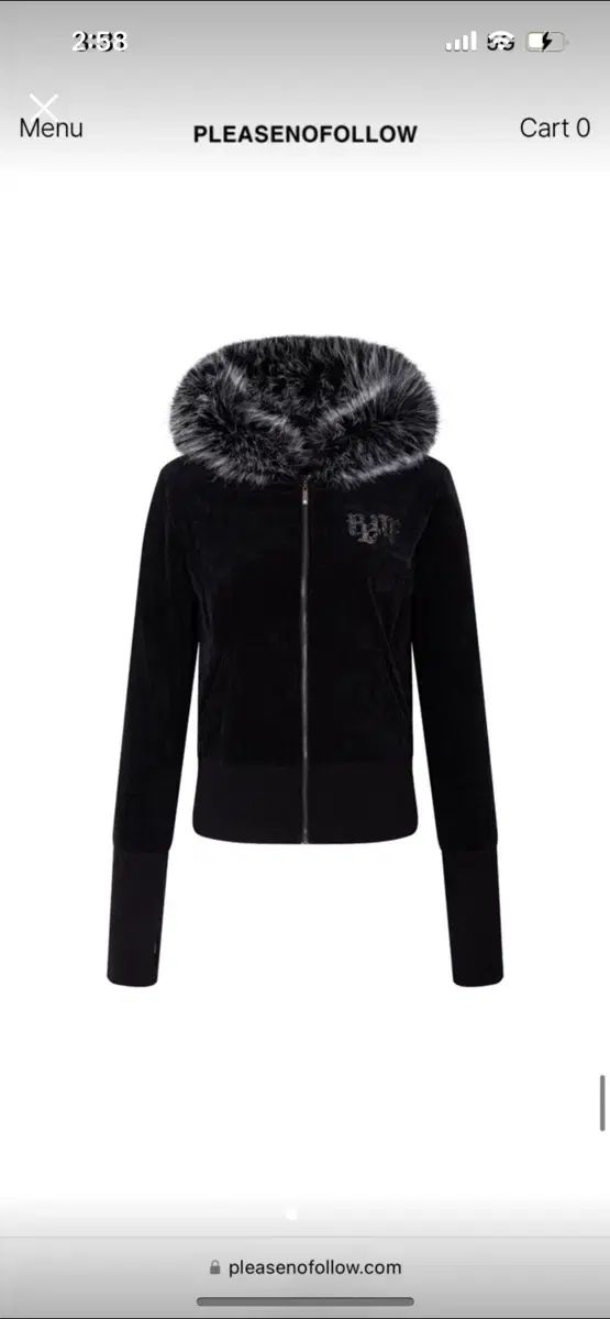 Pleasenofollow プリーズノーフォロー pleasenofollow マリパー ジップアップパーカー フード付き 黒