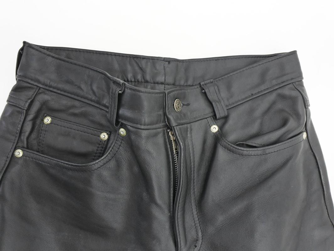 SCHOTT ショット 600 本革 レザー イージー パンツ size 32 黒 メンズ