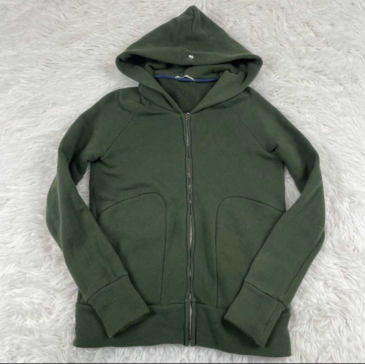 ミナペルホネン ジップアップ パーカー チャーム グリーン バード