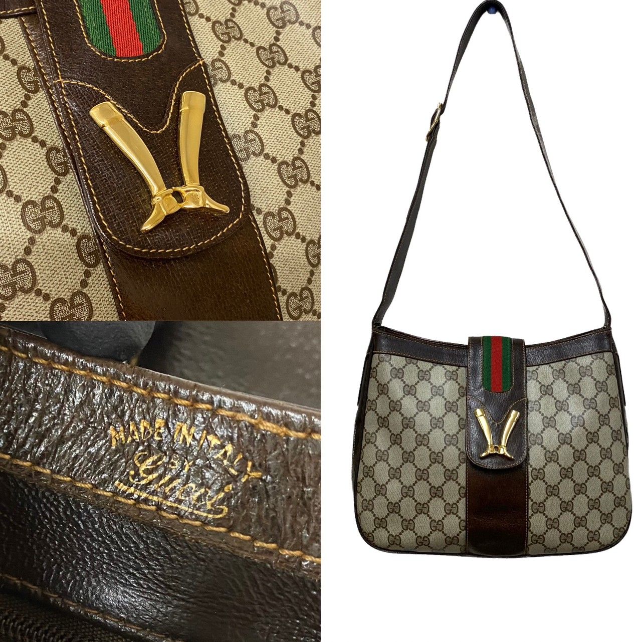 極 美品 GUCCI オールドグッチ グッチ ヴィンテージ シェリーライン 
